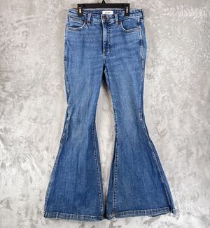 Wrangler Retro Women’s High Rise Flare Jeans 30x32 Medium Wash Western Bell Bott